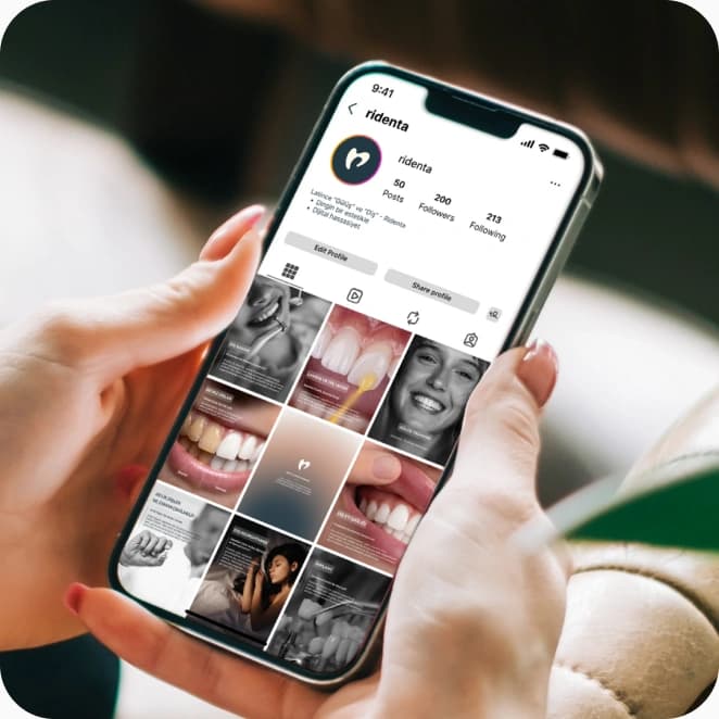 Ridenta Instagram profili telefon maketi
